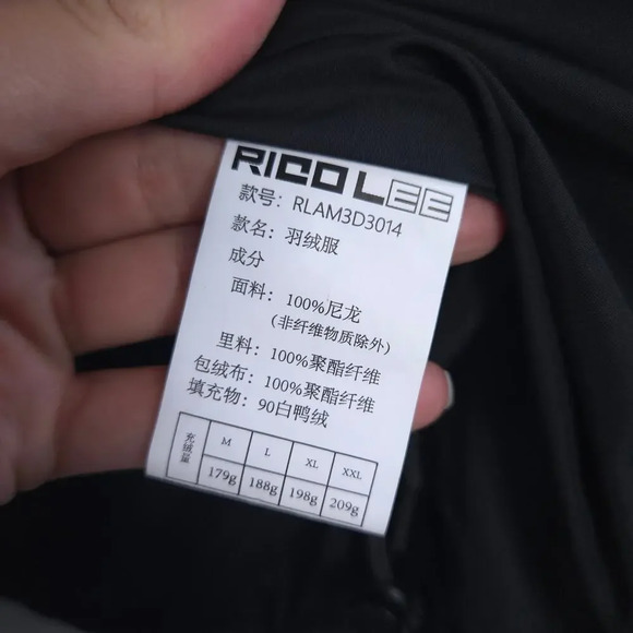 NWT Y2K Designer Rico Lee Unisex Down Puffer Jacket sz M - Picture 8 of 9